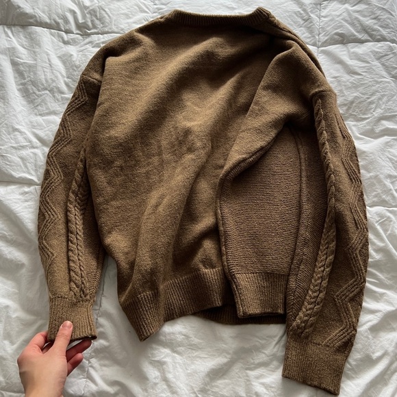 NWT SHEIN DAZY Cable Knit Drop Shoulder Sweater Size S(0) Color Mocha Brown - Picture 14 of 15